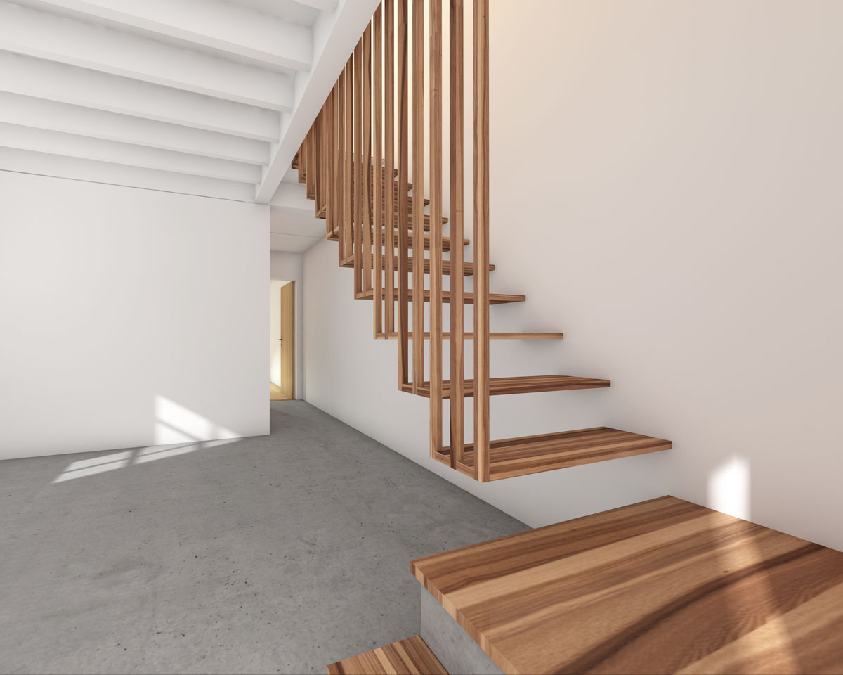 visualiserung-des-entrees-mit-gussboden-und-der-filigranen-abgehaengten-treppe-aus-eichenholz
