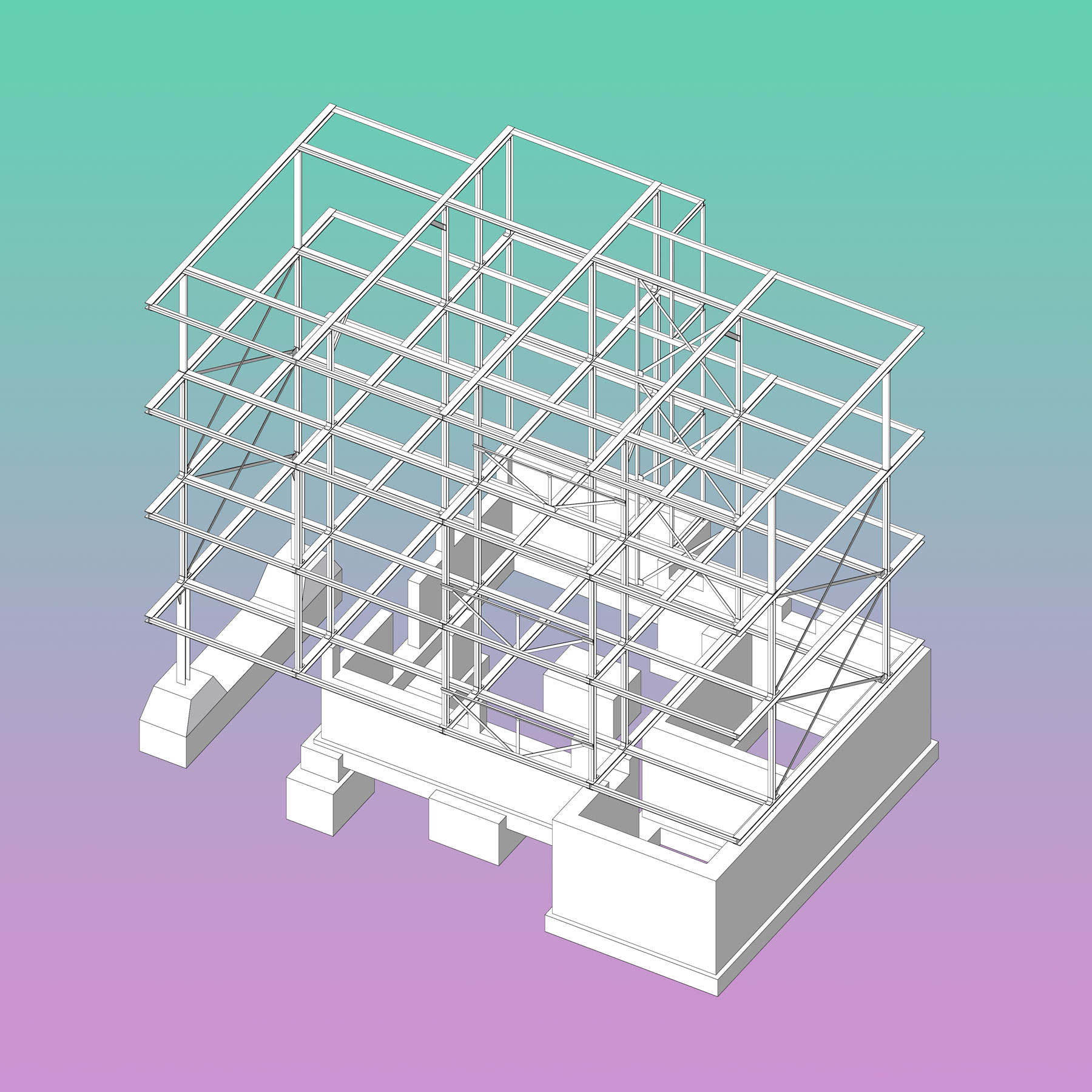 3d-visualisierung-des-fundamentes-und-der-fuer-die-damalige-zeit-ausserordentlich-fortschrittlichen-stahlskelett-struktur